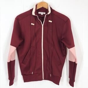 Lacoste Track Jacket Full Zip Retro Colorblock Athleisure Size XS Maroon SF6023
